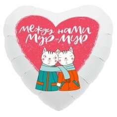 Купить Шар фольгированный сердце "Между нами мур-мур". в интернет-магазине Праздник цветов и подарков с доставкой по Хабаровску недорого.